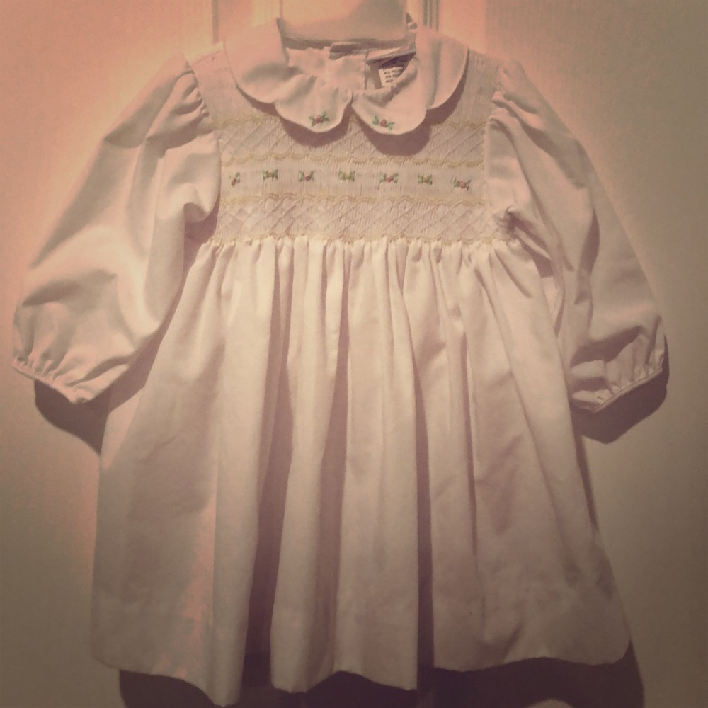 9m Petit Ami White Smocked Dress